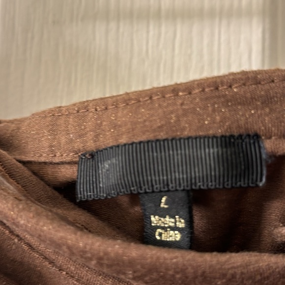 Chocolate brown tiered strapless front zip cocktail dress size large - Picture 7 of 9